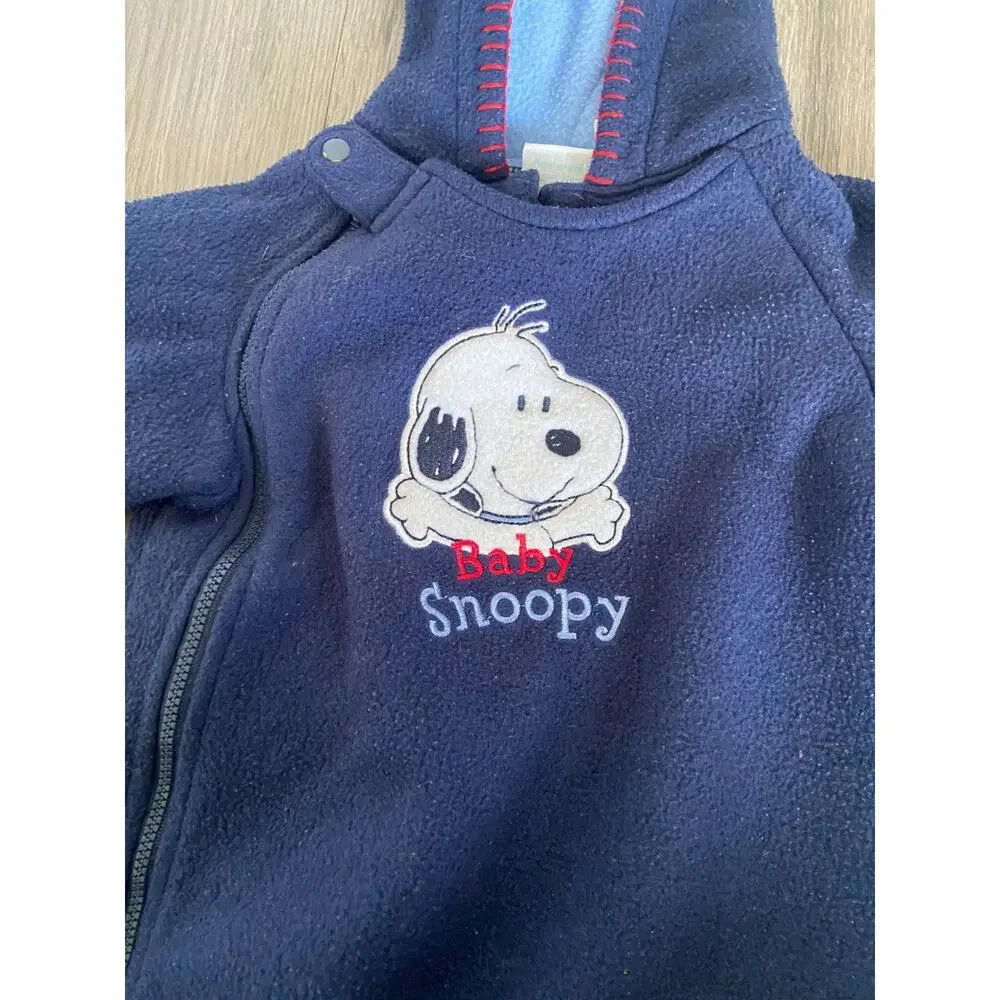 Vtg Baby Snoopy Snowsuit Peanuts Full Body Outerwear Baby Toddler 6-9 Months